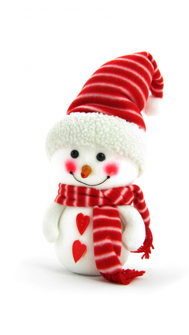 Das Christmas Snowman Wallpaper 640x1136