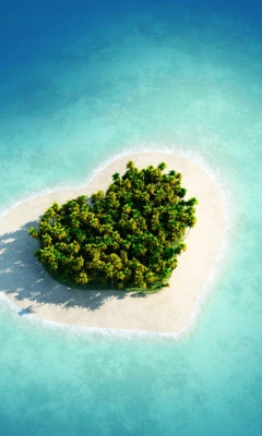 Screenshot №1 pro téma Heart Shaped Tropical Island 240x400