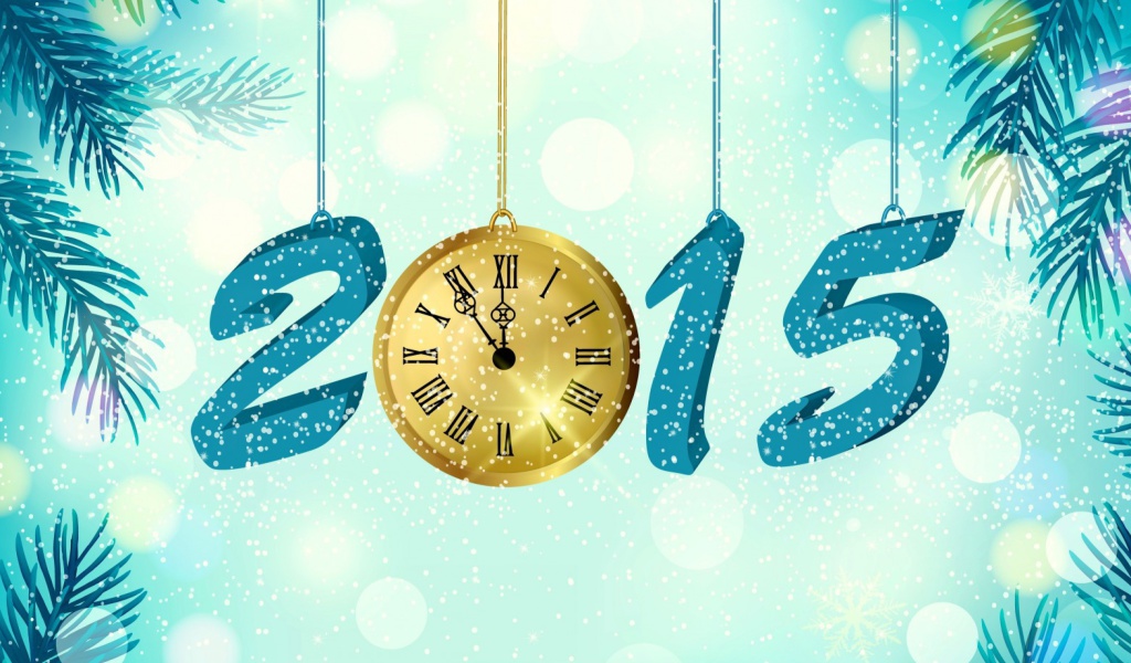 Happy New Year 2015 with Clock screenshot #1 1024x600