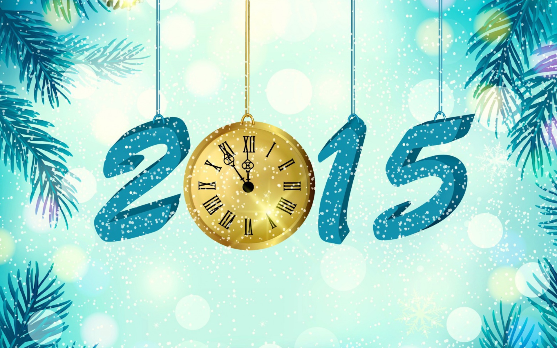 Screenshot №1 pro téma Happy New Year 2015 with Clock 1920x1200