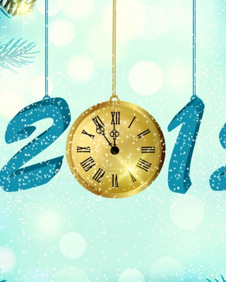 Happy New Year 2015 with Clock - Obrázkek zdarma pro 132x176