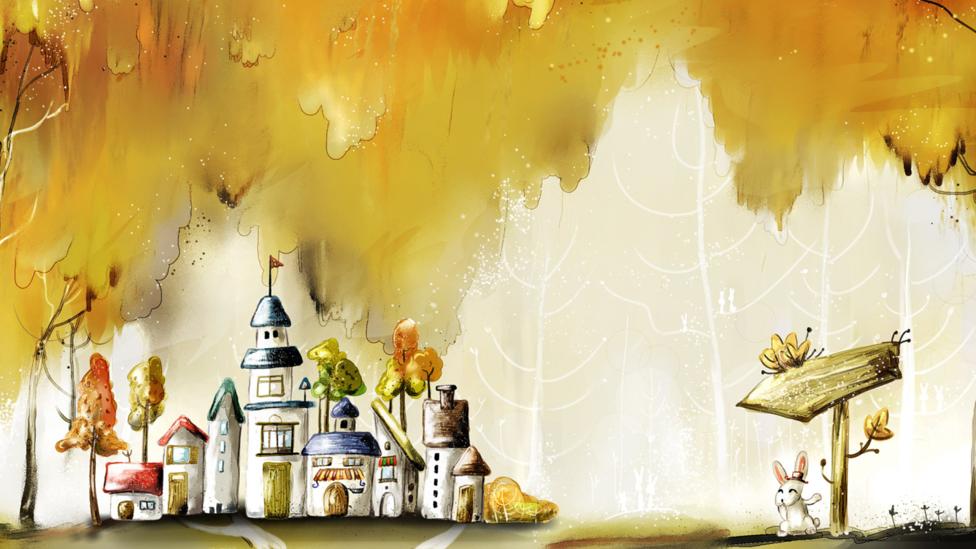 Screenshot №1 pro téma Autumn Illustration 1920x1080