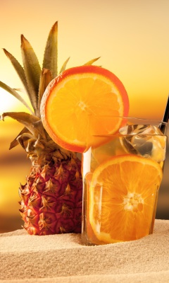 Cocktail with Pineapple Juice wallpaper 240x400