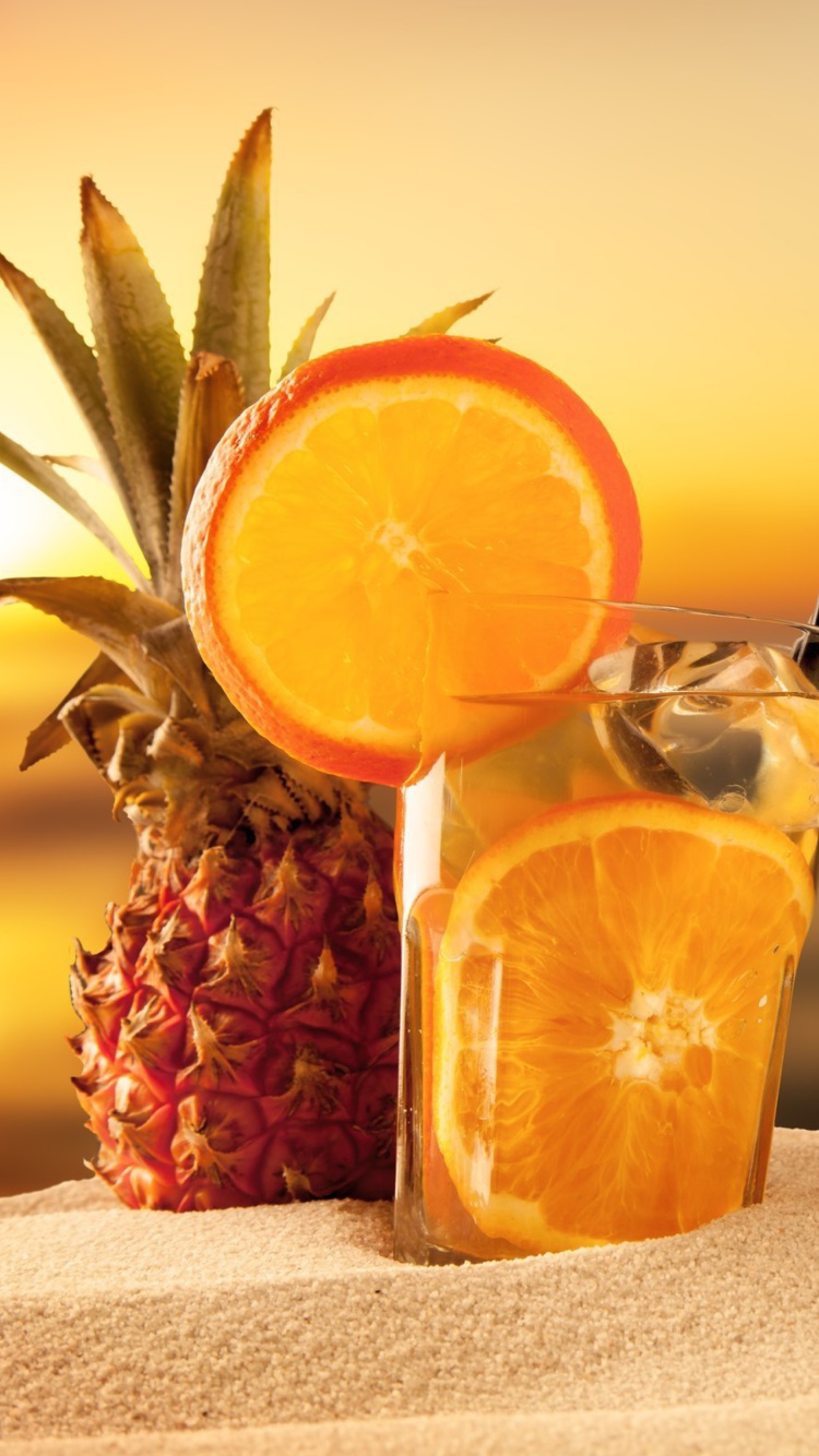 Cocktail with Pineapple Juice wallpaper 750x1334