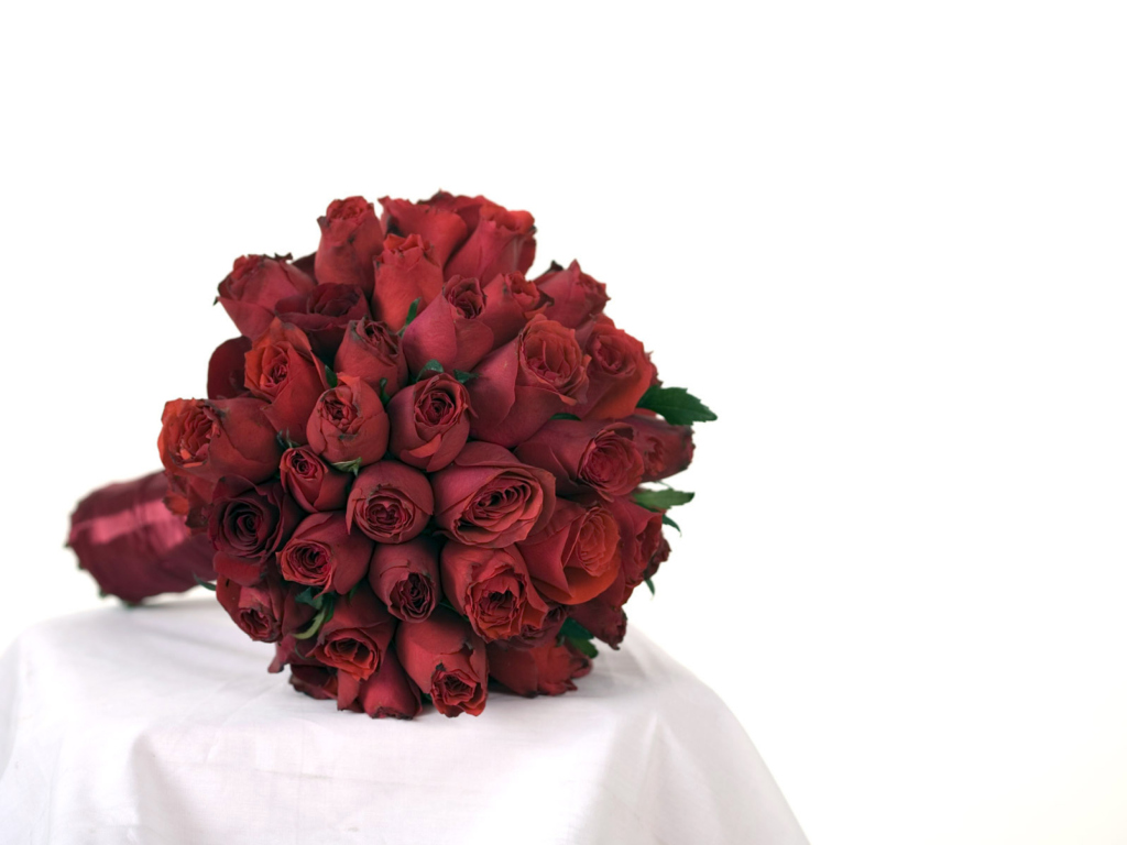 Das Red Rose Wedding Bouquet Wallpaper 1024x768