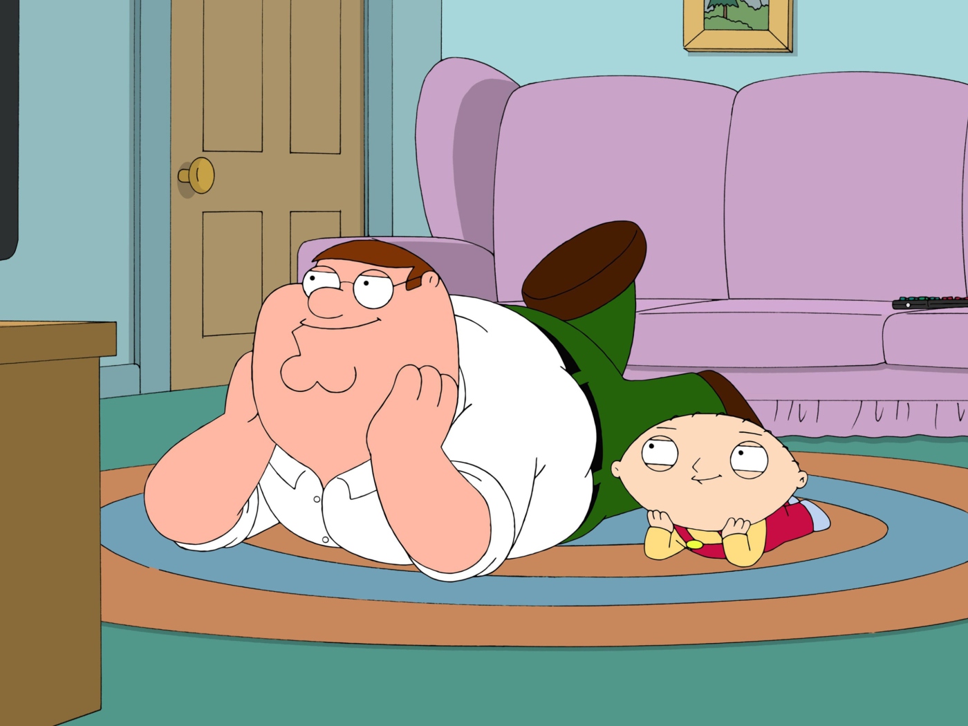Family Guy - Stewie Griffin With Peter wallpaper 1400x1050