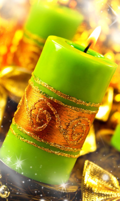 Fondo de pantalla Christmas Candles & Accessories 240x400