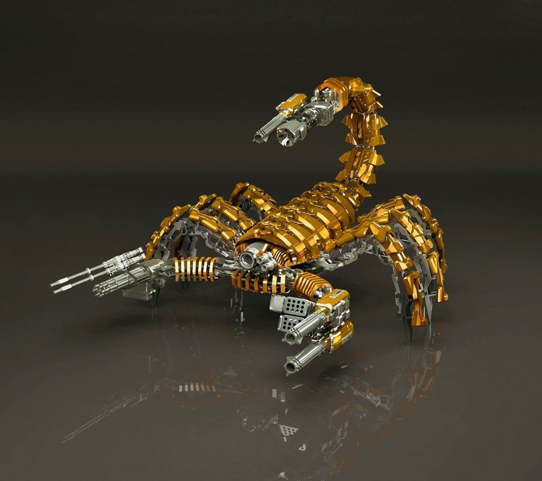 Das Steampunk Scorpion Robot Wallpaper 1080x960