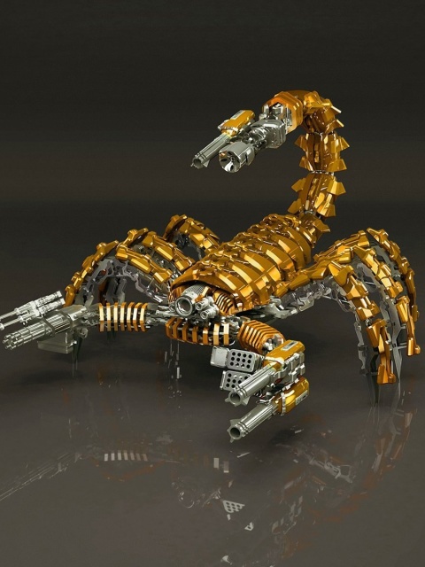 Fondo de pantalla Steampunk Scorpion Robot 480x640