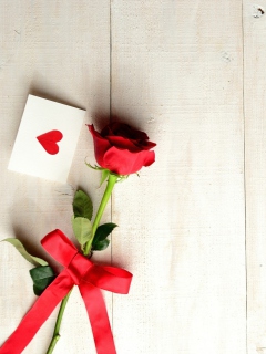 Fondo de pantalla Love Letter And Red Rose 240x320