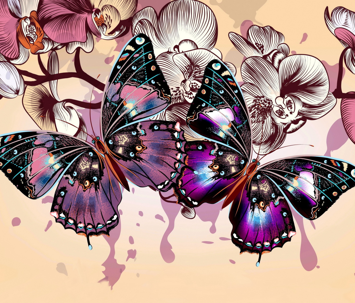 Butterflies wallpaper 1200x1024