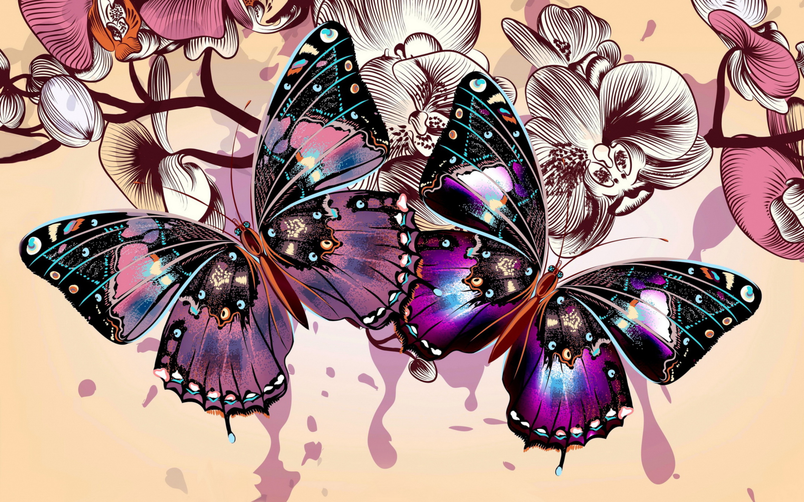 Screenshot №1 pro téma Butterflies 2560x1600