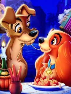 Das Lady And The Tramp Wallpaper 240x320