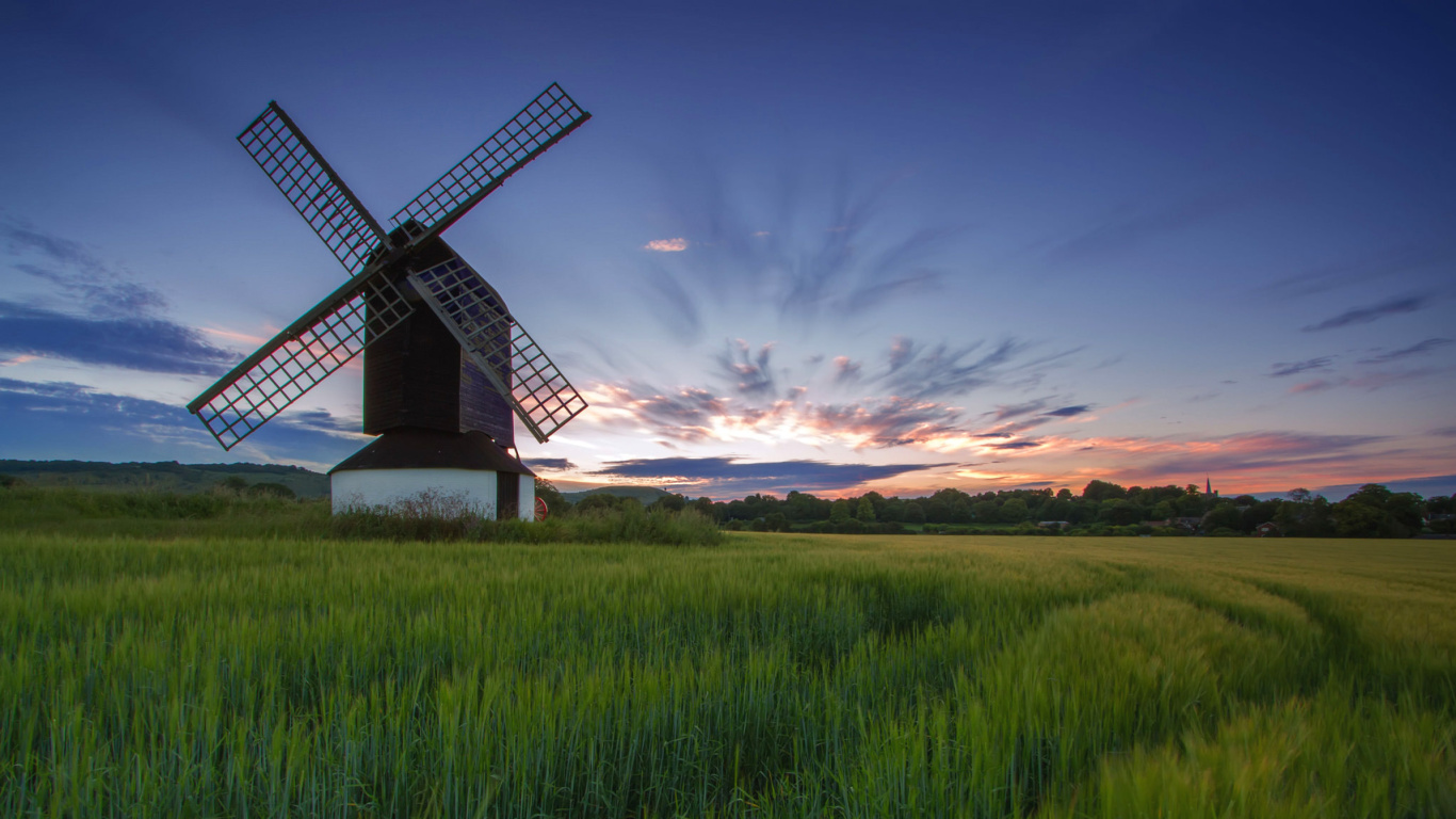 Screenshot №1 pro téma Windmill in Netherland 1366x768