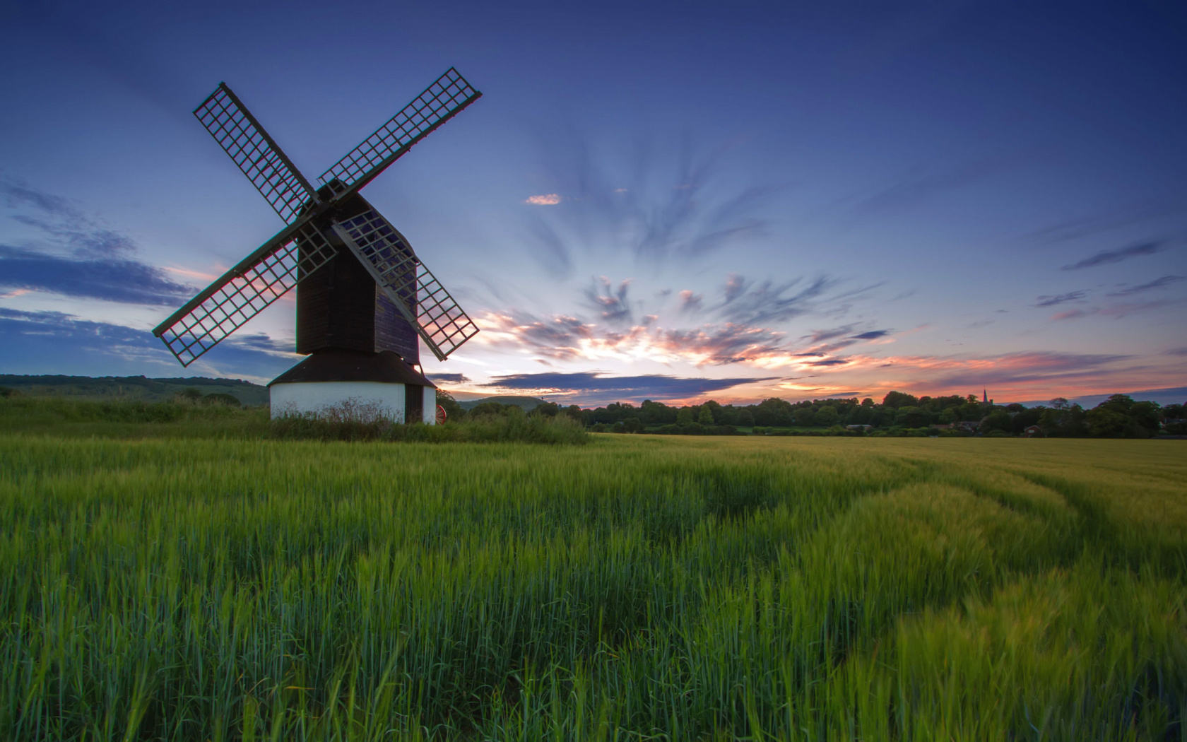 Windmill in Netherland wallpaper 1680x1050