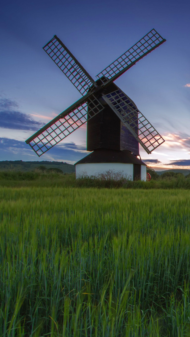 Windmill in Netherland wallpaper 640x1136