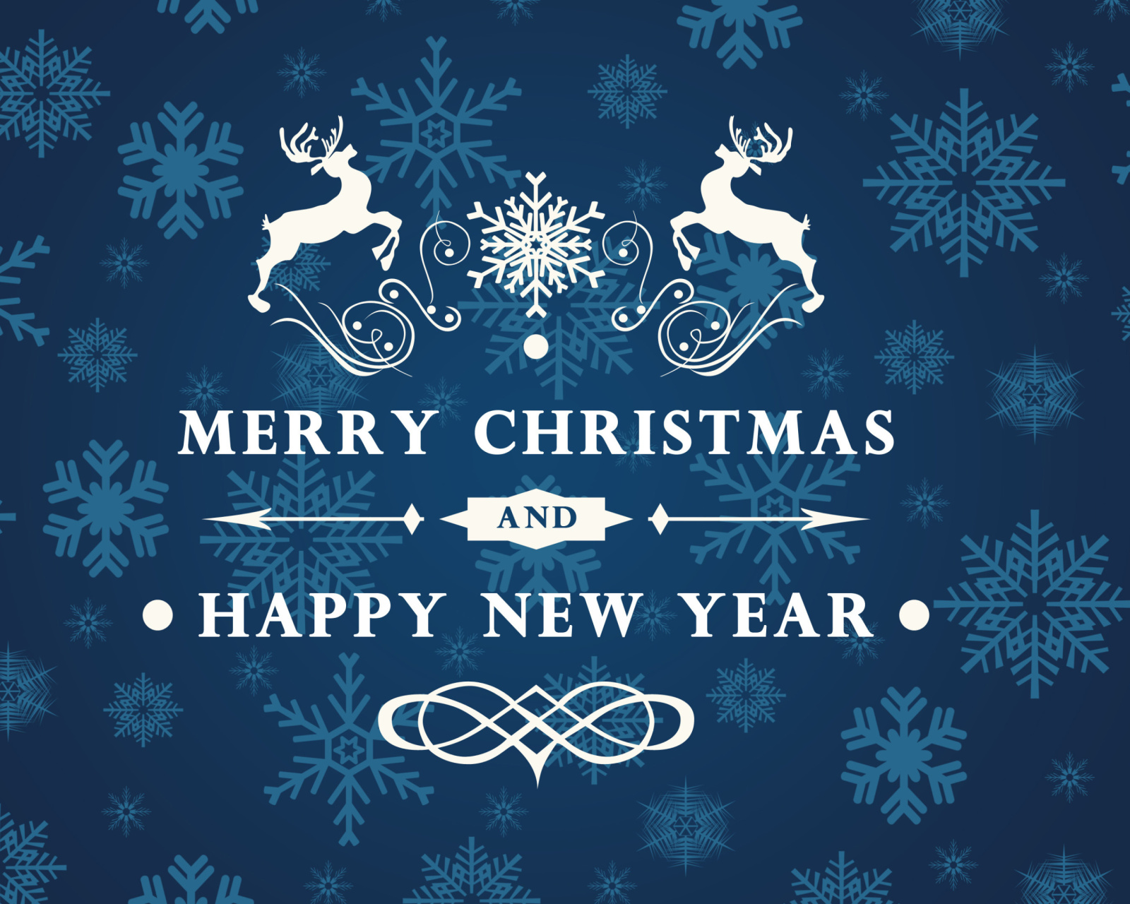 Обои Reindeer wish Merry Christmas and Happy New Year 1600x1280