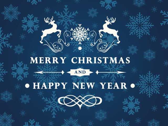 Das Reindeer wish Merry Christmas and Happy New Year Wallpaper 640x480