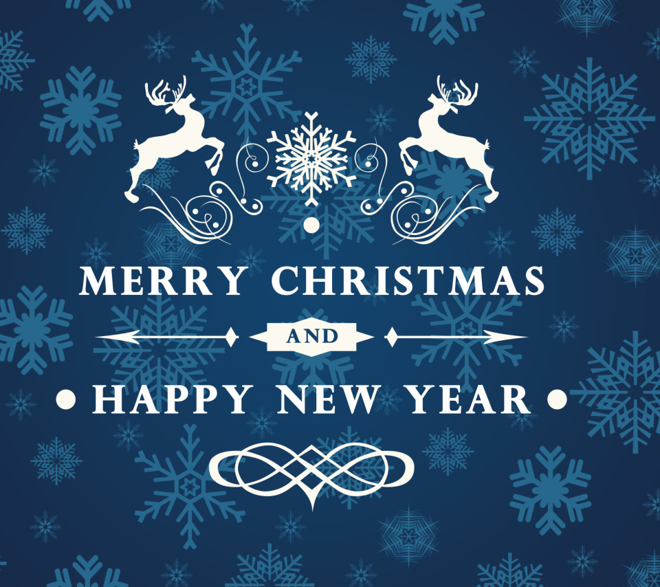 Fondo de pantalla Reindeer wish Merry Christmas and Happy New Year 960x854