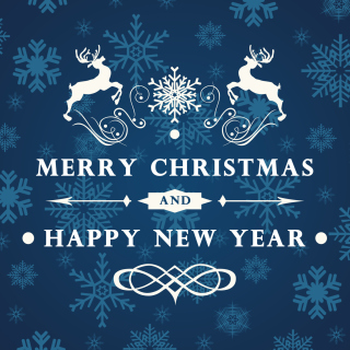 Reindeer wish Merry Christmas and Happy New Year sfondi gratuiti per 128x128