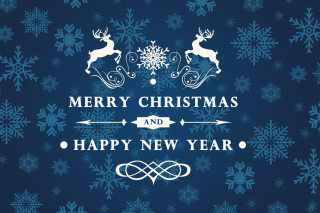 Reindeer wish Merry Christmas and Happy New Year Wallpaper for Android, iPhone and iPad