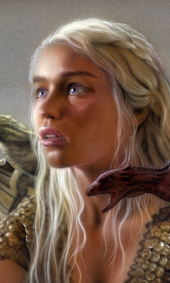 Emilia Clarke as Daenerys Targaryen wallpaper 240x400