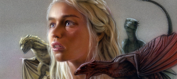 Обои Emilia Clarke as Daenerys Targaryen 720x320