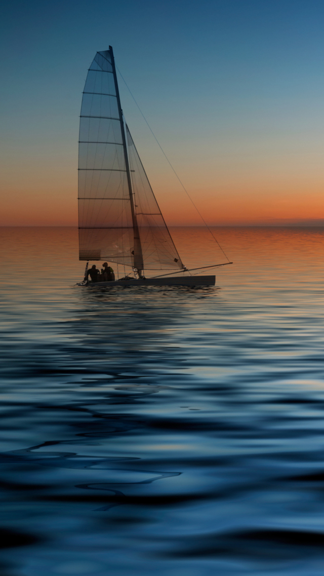 Boat At Sunset wallpaper 640x1136