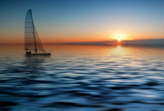 Boat At Sunset - Obrázkek zdarma pro 960x800