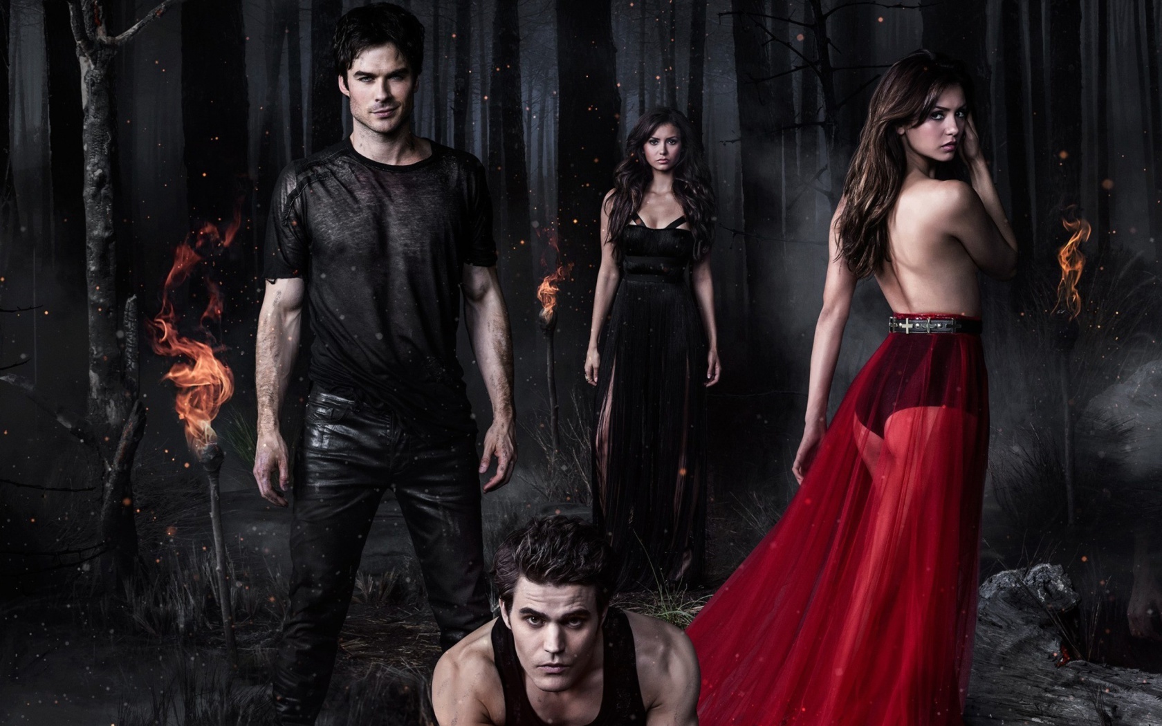 Fondo de pantalla The Vampire Diaries with Nina Dobrev 1680x1050