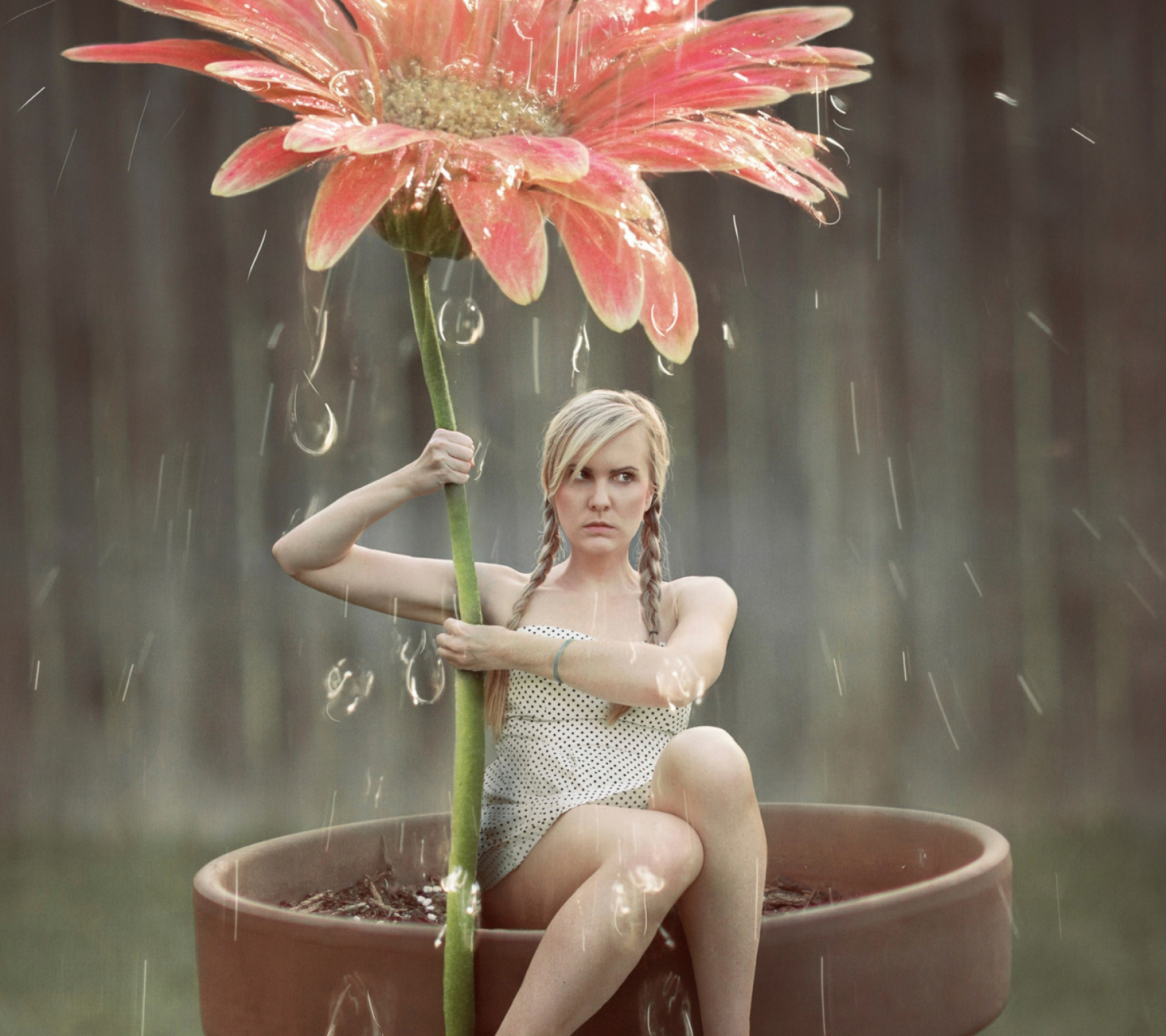 Fondo de pantalla Flower Girl 1440x1280