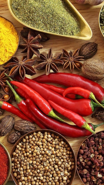 Das Indian spices and curry Wallpaper 360x640