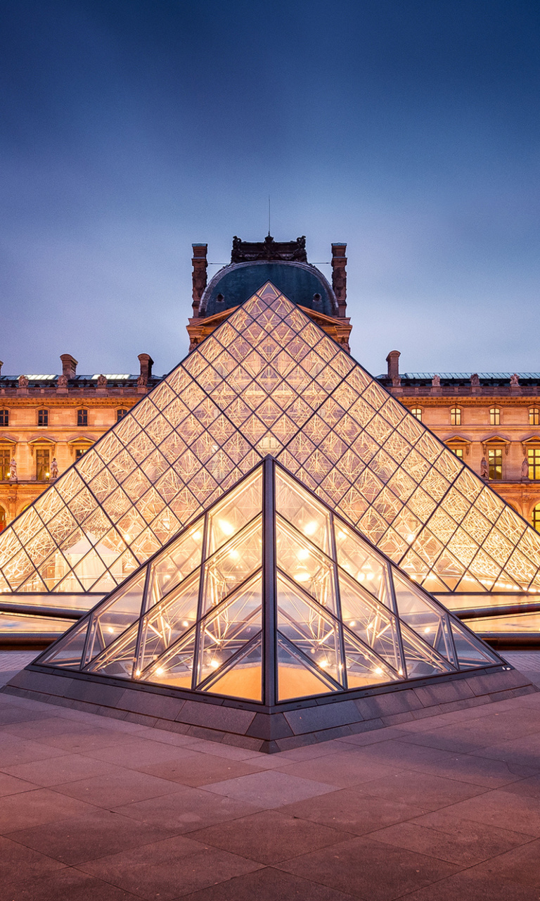 Обои Paris Louvre Museum 768x1280