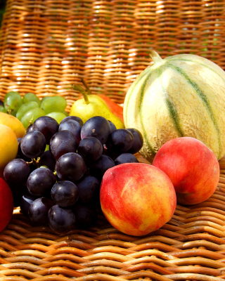 Kostenloses Melons, apricots, peaches, nectarines, grapes, pear Wallpaper für 240x400