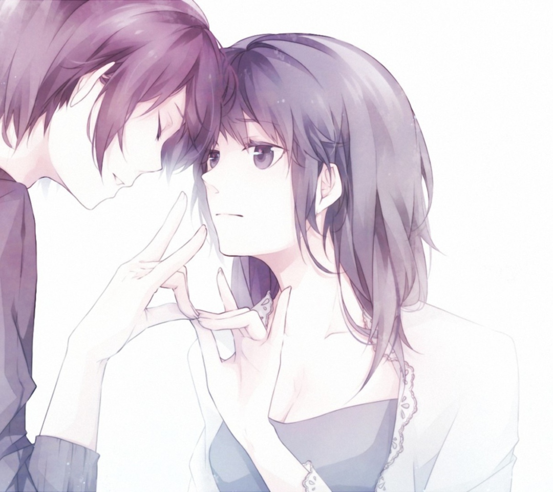 Fondo de pantalla Guy And Girl With Violet Hair 1080x960