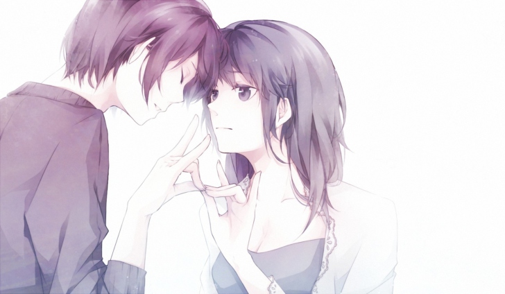 Guy And Girl With Violet Hair wallpaper
