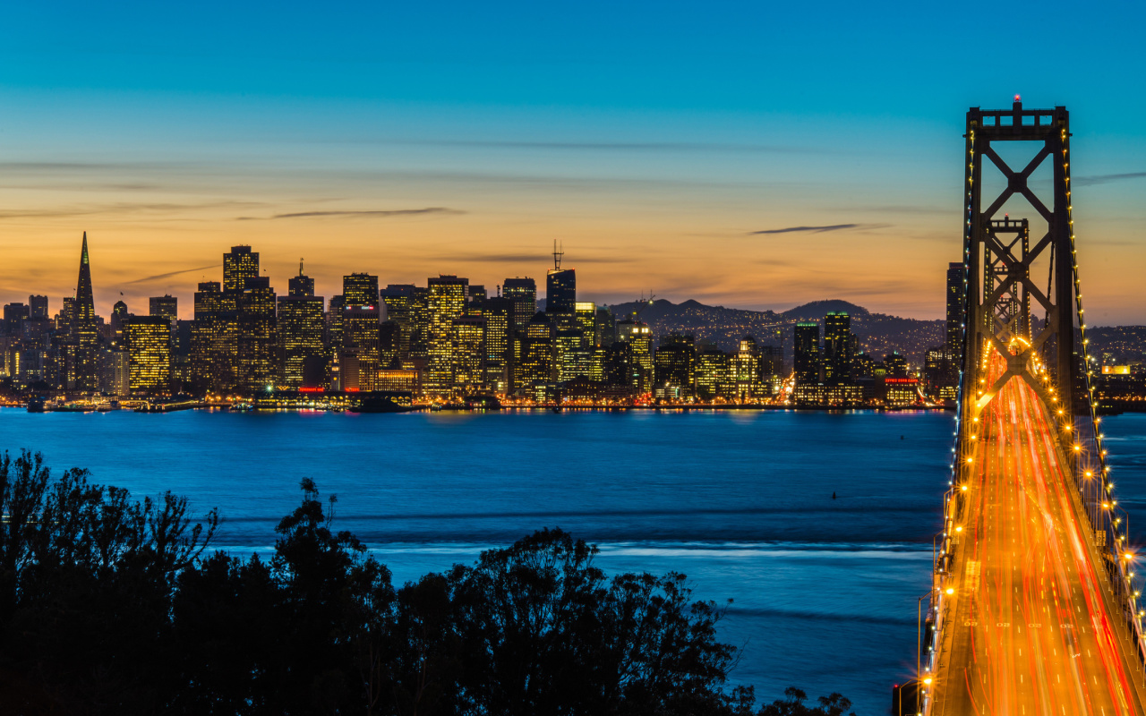 Screenshot №1 pro téma San Francisco, Oakland Bay Bridge 1280x800