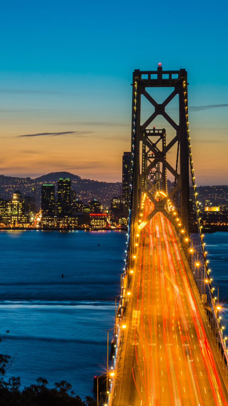 San Francisco, Oakland Bay Bridge wallpaper 750x1334