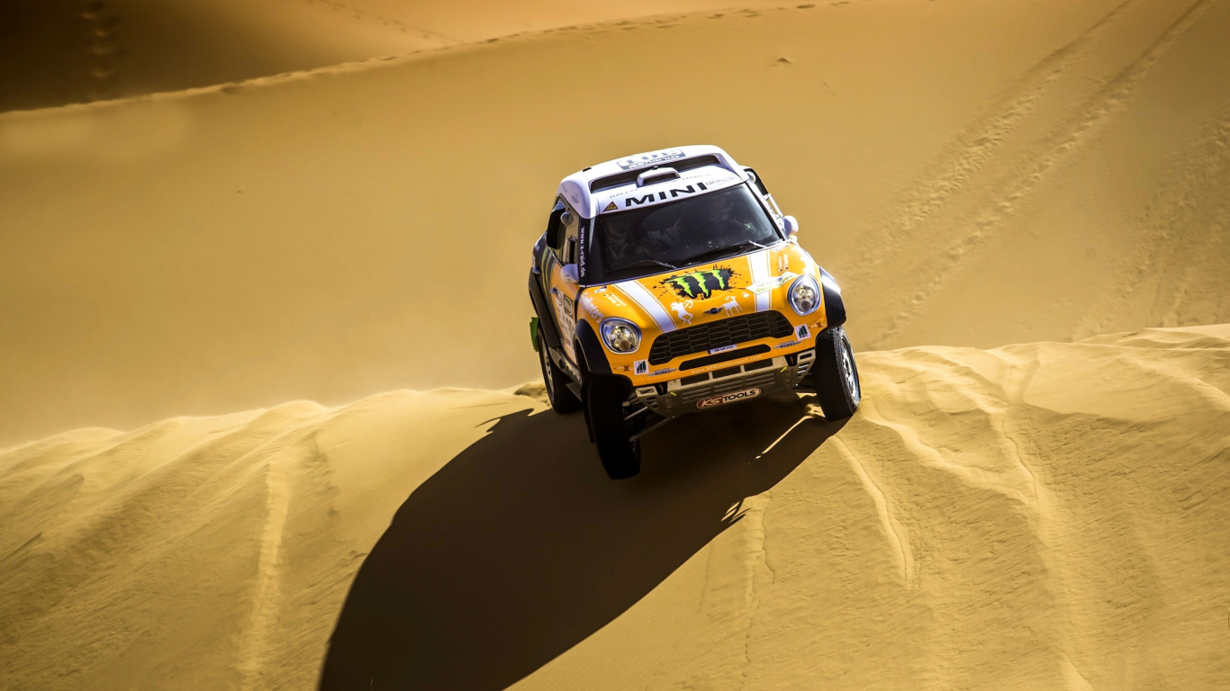 Das Mini Cooper Countryman Dakar Rally Wallpaper 1366x768