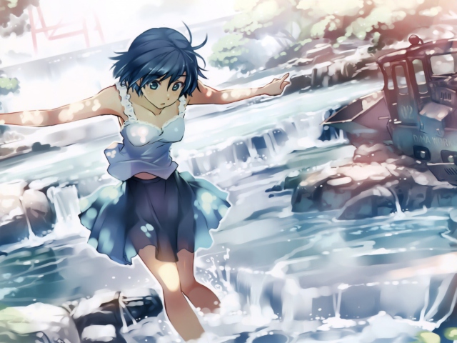 Girl With Blue Hair wallpaper 640x480