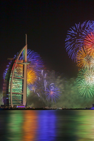 Fondo de pantalla Dubai Fireworks 320x480
