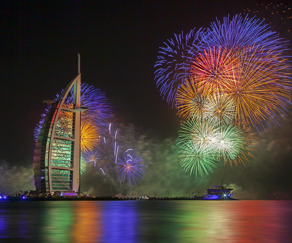 Das Dubai Fireworks Wallpaper 960x800