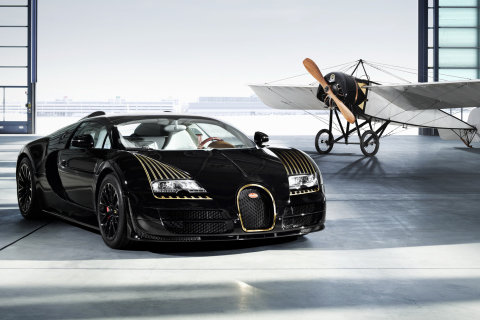 Bugatti And Airplane screenshot #1 480x320