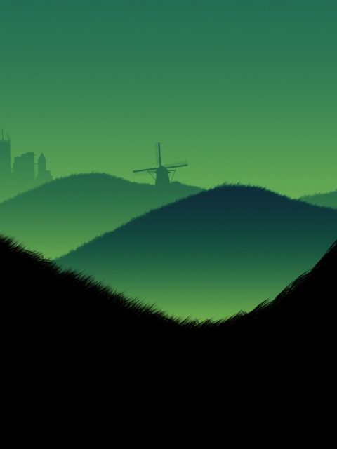 Screenshot №1 pro téma Green Hills Illustration 480x640