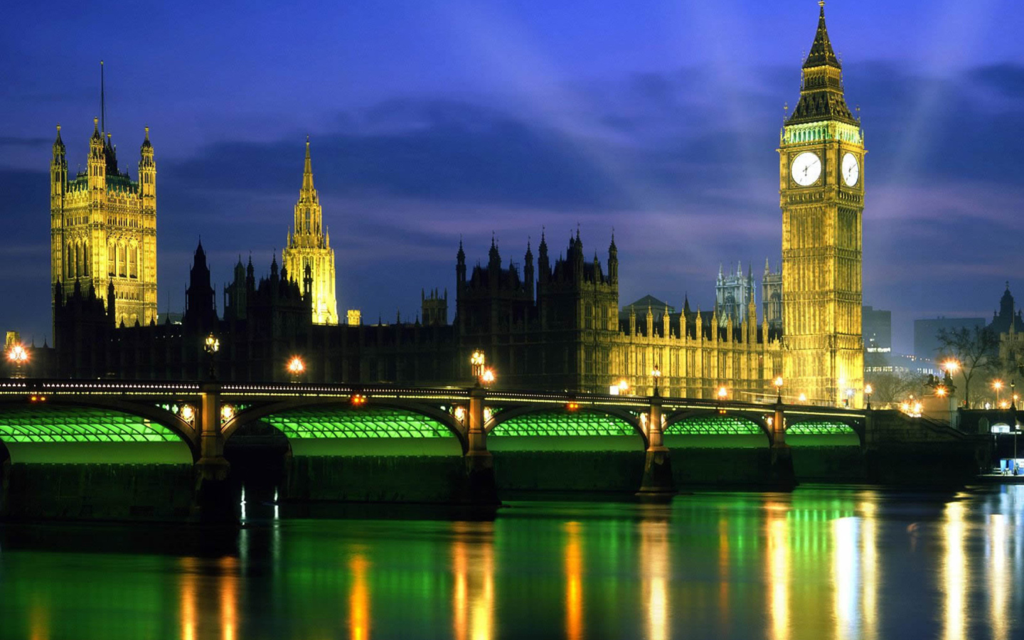 Screenshot №1 pro téma Palace Of Westminster At Night 1440x900
