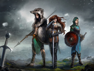 Обои Warriors Valkyries, Norse Mythology 320x240