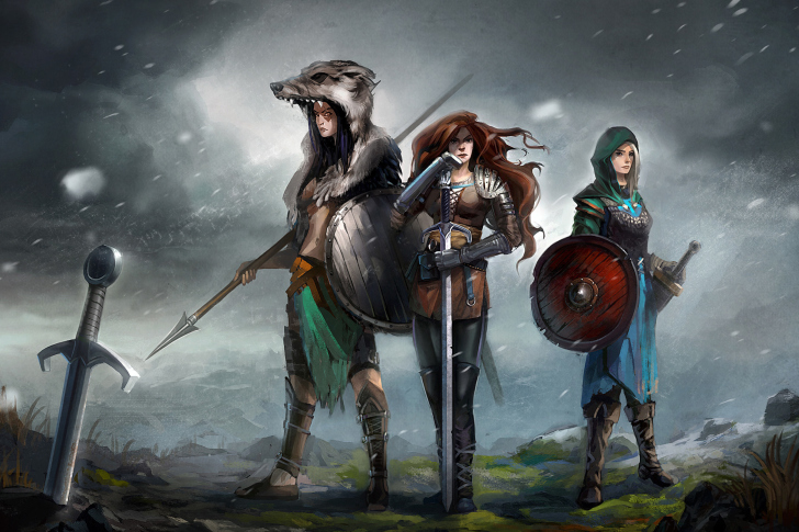 Fondo de pantalla Warriors Valkyries, Norse Mythology