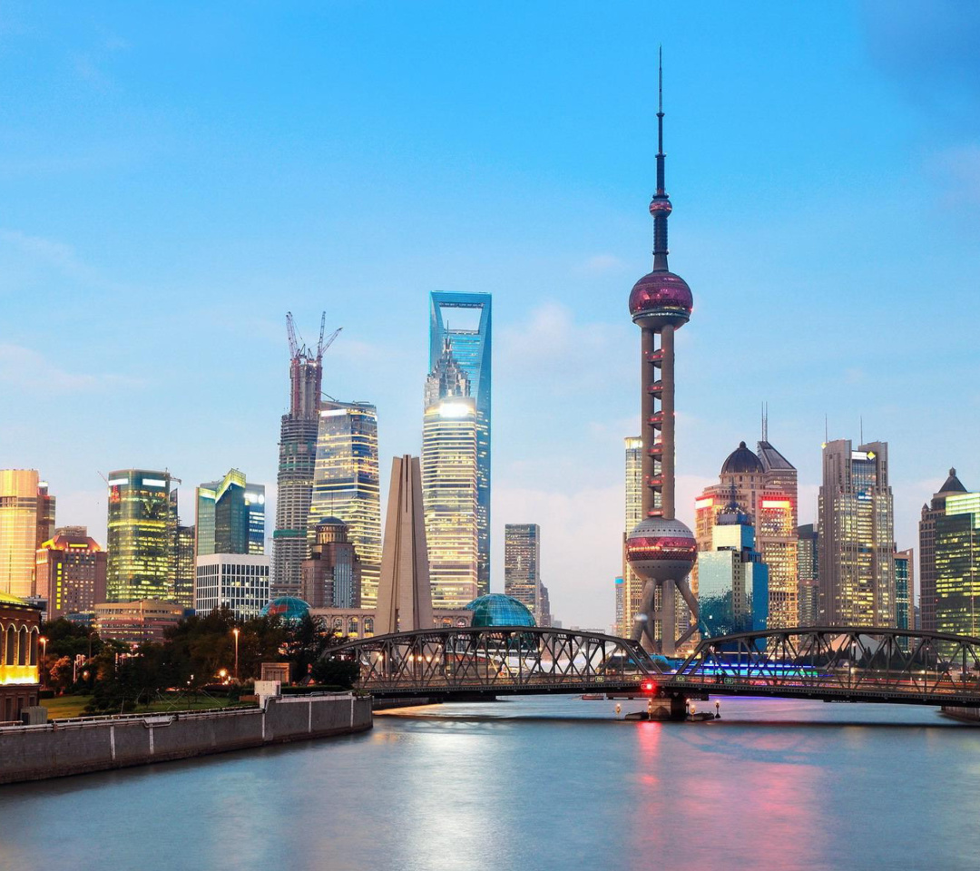 Das Shanghai Bund Waterfront Area Wallpaper 1080x960