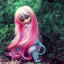 Fondo de pantalla Doll With Pink Hair 128x128