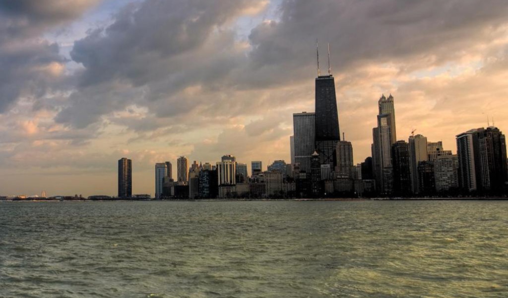 Das Chicago Skyline Wallpaper 1024x600